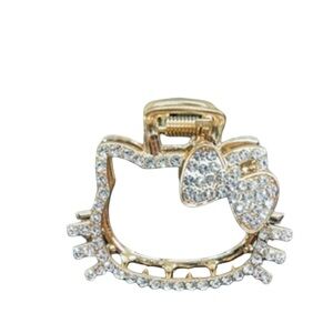 Chic Gold Kitty Cat Bow Hair Claw Clip